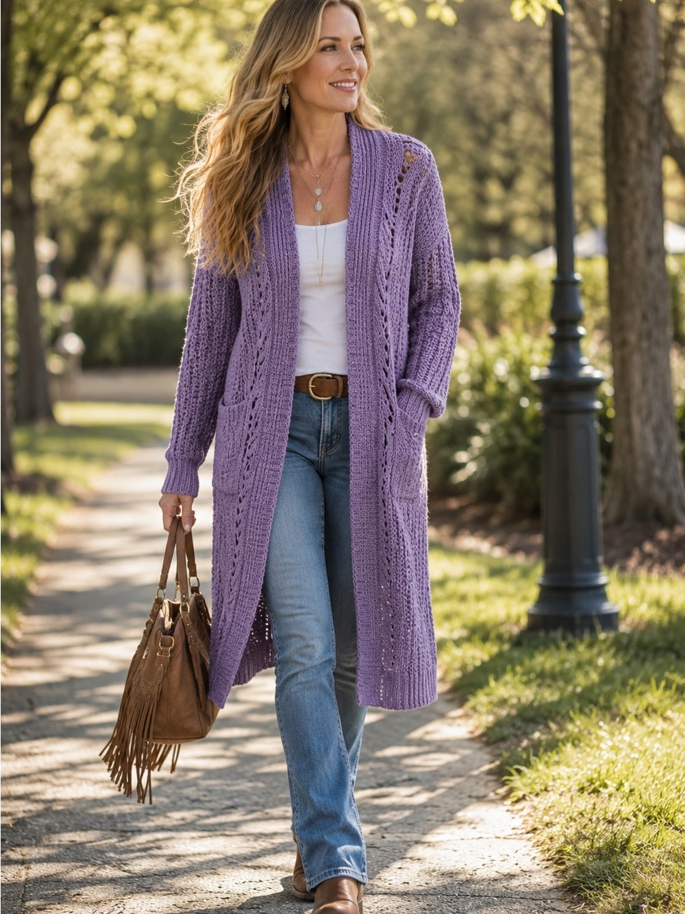 Gorgeous Pol NEW Lavender cardi sweater-longer